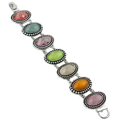 Multi-colored Faceted Ovals Bracelet